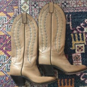 Vintage Abilene western cowboy boots tan 6